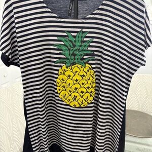 Striped Pineapple Print Blouse